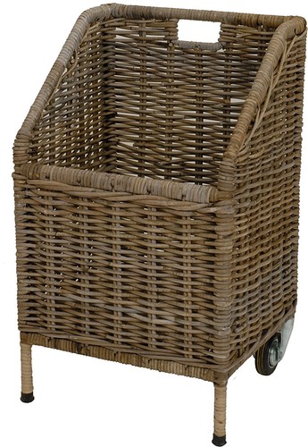 Kaminholzwagen rattan holzkorb - kaminholzwagen,