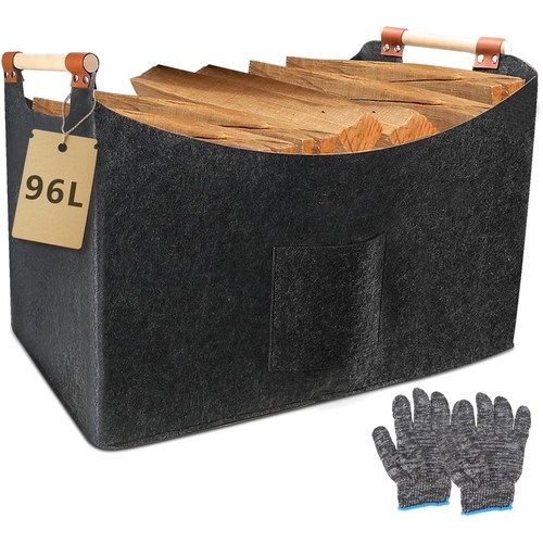 Kaminholzkorb holzkorb filz - holzkorb,