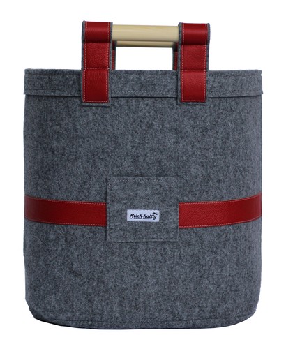 Designer holzkorb mit leder - designer,