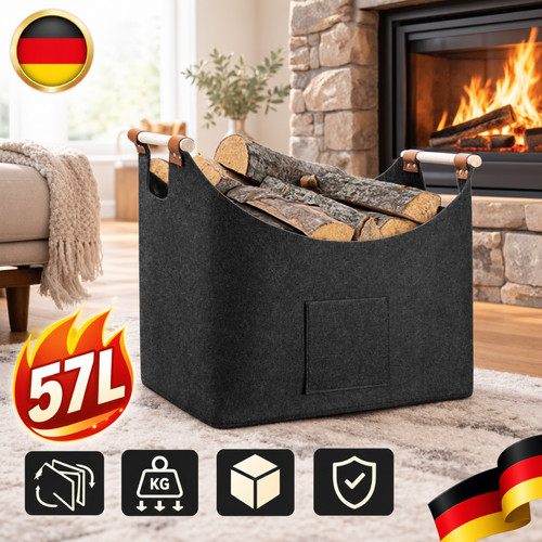 Holzkorb kaminholzkorb 57l - holzkorb,