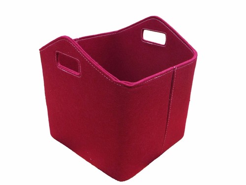 Holzkorb aus filz rot filzkorb - filz,