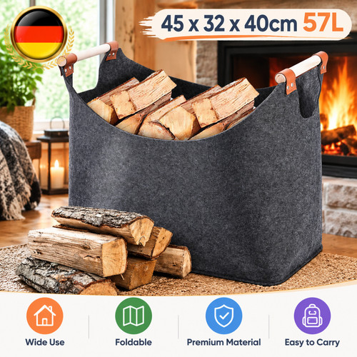 Holzkorb brennholzkorb 57l - holzkorb,