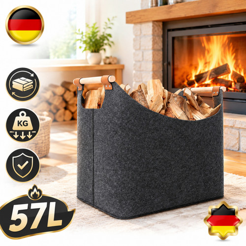 Brennholzkorb kaminholz 57l - kaminholz,