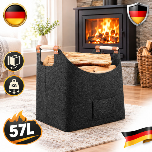 Brennholzkorb filzkorb 57l - brennholzkorb,