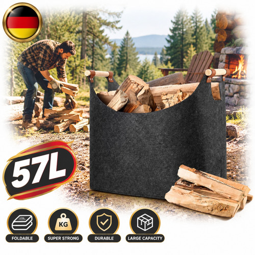 Kaminholz filzkorb 57l kg - filzkorb,