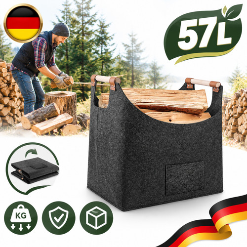Brennholzkorb 57l filz - brennholzkorb,