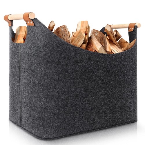 Holzkorb kaminholz filz - kaminholz,