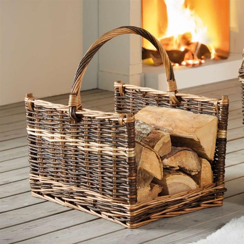 Kamin holzkorb weide - kamin, groß